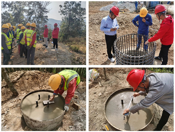 巍山县红岩村光伏电站项目35kV送出线路工程基础浇筑所有完成